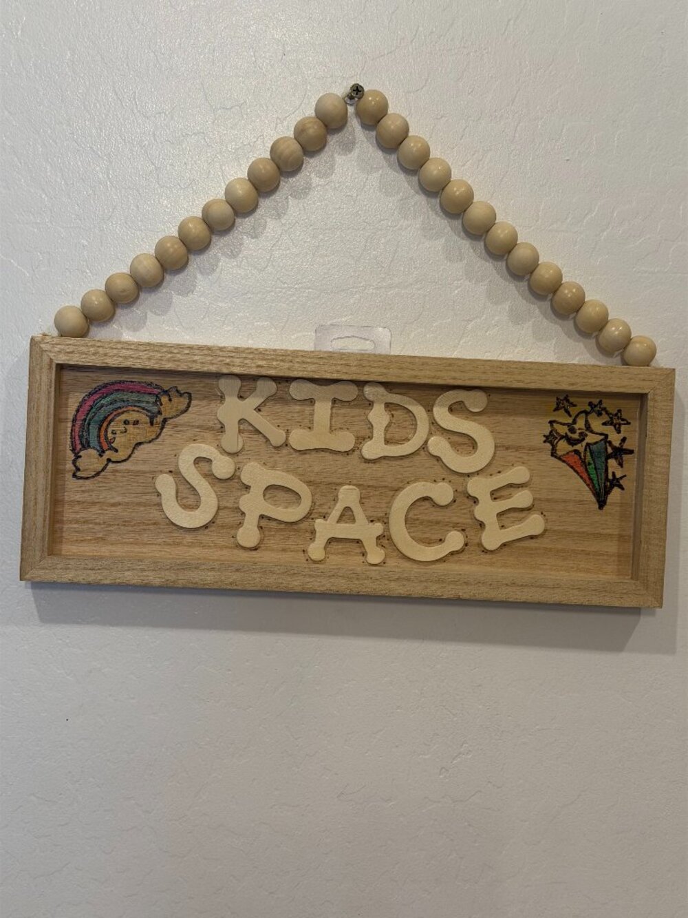 Kids Space Wooden Wall Hanging – Handmade & Wood Engraved Decor